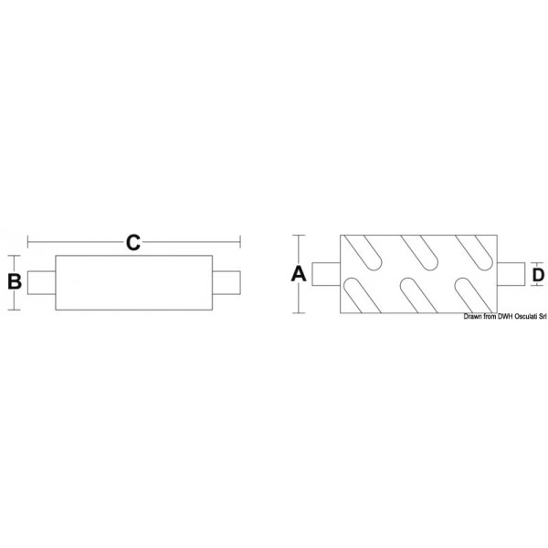 Horizontal muffler 45 mm - N°2 - comptoirnautique.com