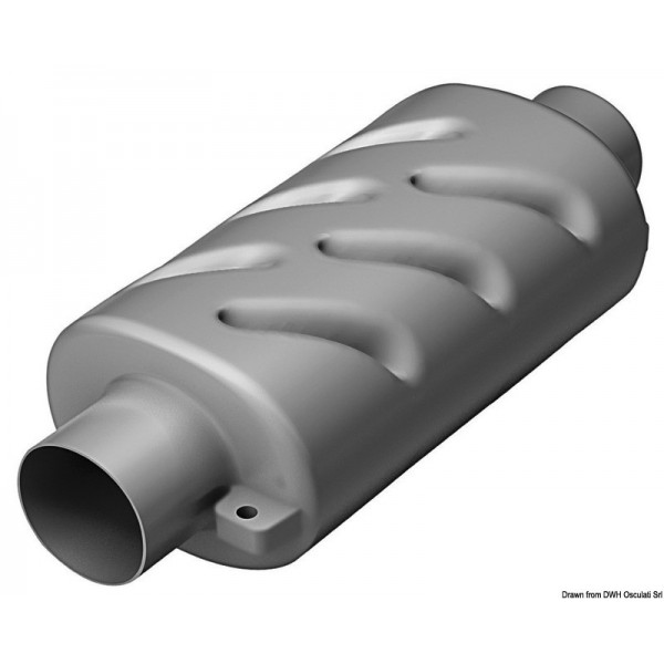 Pot d'échappement horizontale 100 mm  - N°1 - comptoirnautique.com