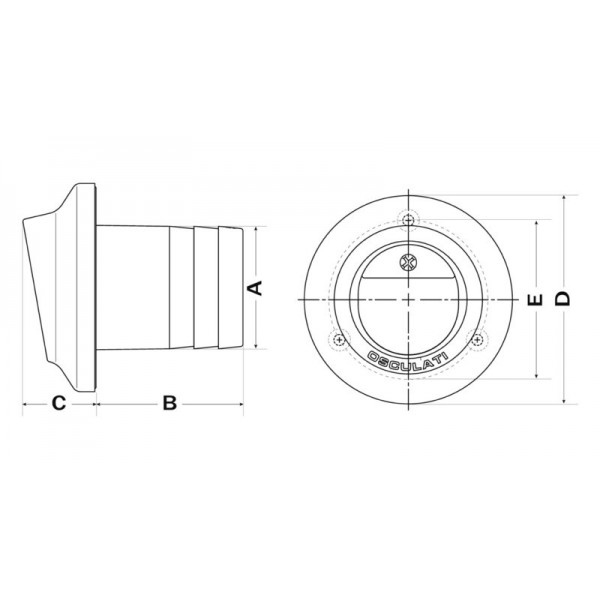 Auspuffendrohr aus Technopolymer und Edelstahl 40mm - N°2 - comptoirnautique.com