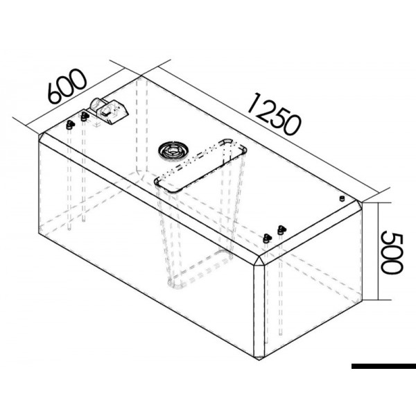 dimensions Réservoir de carburant 336 Litres - N°2 - comptoirnautique.com