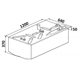dimensions Réservoir de carburant essence en polyéthylène réticulé 239 Litres
