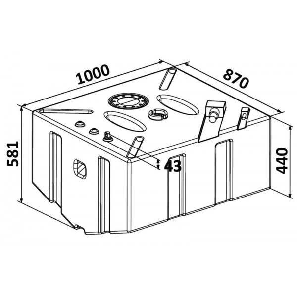 353-litre cross-linked polyethylene petrol/diesel fuel tank - N°2 - comptoirnautique.com