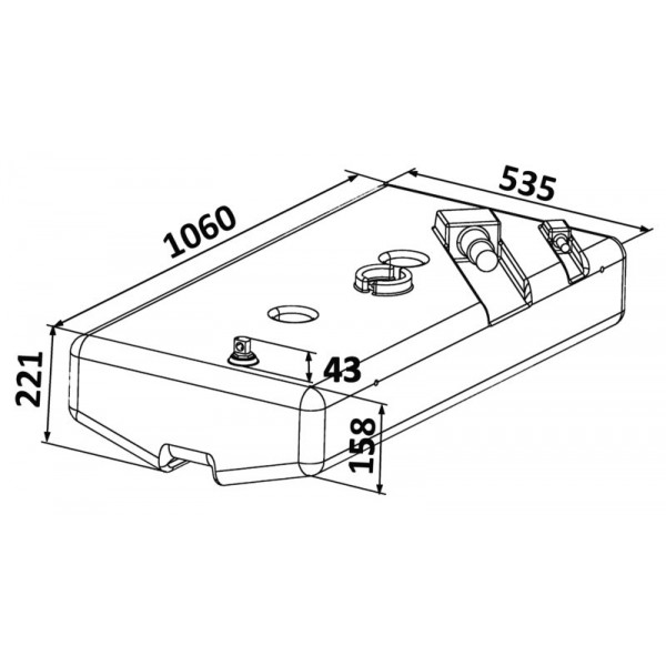 90-liter cross-linked polyethylene gasoline fuel tank - N°2 - comptoirnautique.com