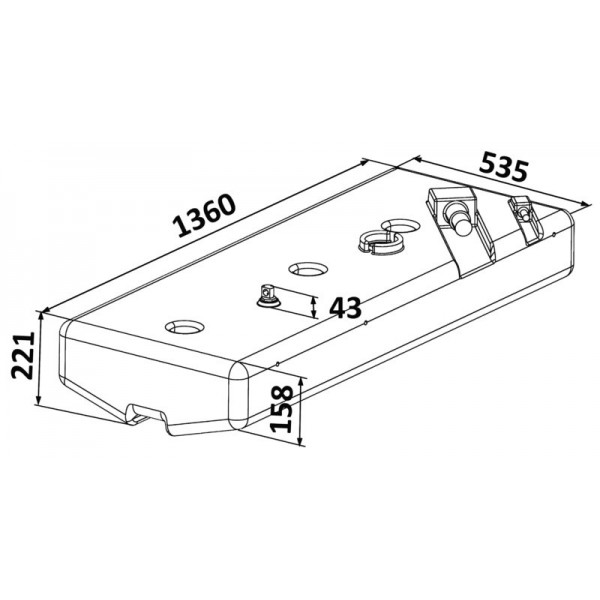 dimensions Réservoir de carburant essence en polyéthylène réticulé 116 Litres - N°2 - comptoirnautique.com