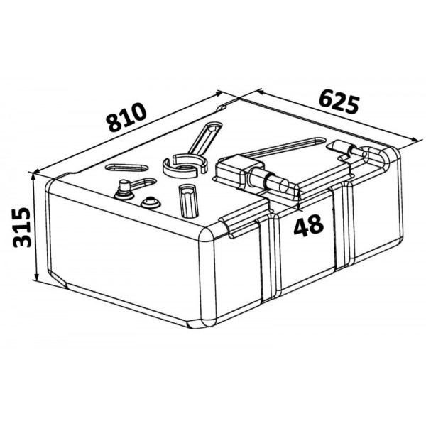 dimensions Réservoir de carburant essence en polyéthylène réticulé 135 Litres - N°2 - comptoirnautique.com