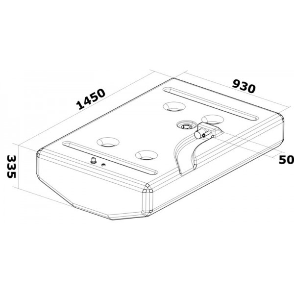 dimensions Réservoir de carburant essence en polyéthylène réticulé 347 Litres - N°2 - comptoirnautique.com