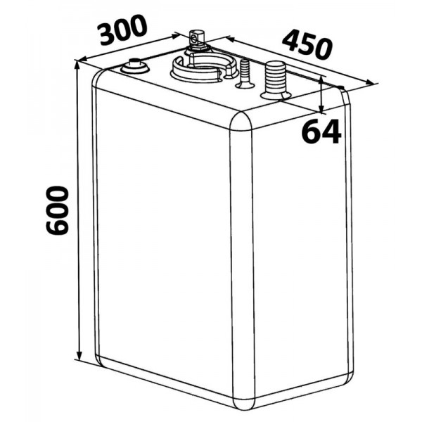 dimensions Réservoir de carburant essence en polyéthylène réticulé 70 Litres - N°1 - comptoirnautique.com