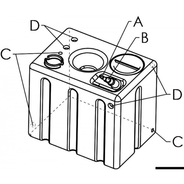 Horizontal rigid drinking water tank 172l - N°2 - comptoirnautique.com