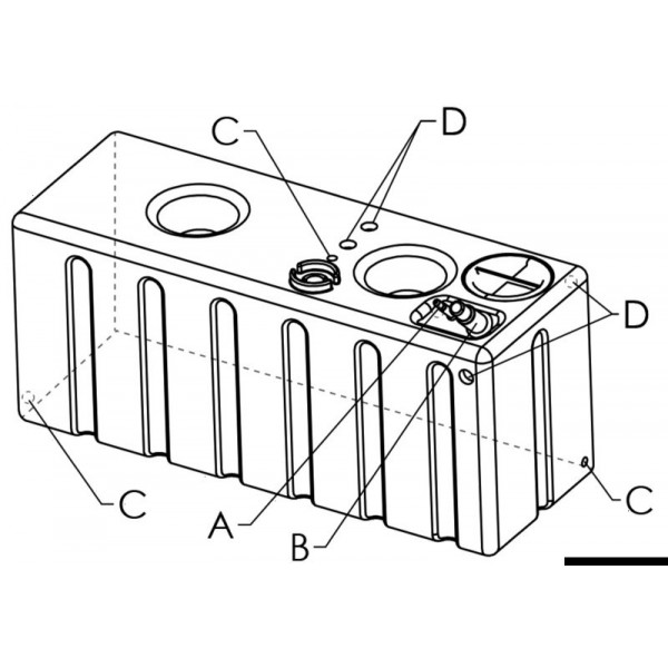 Horizontal rigid drinking water tank 343l - N°2 - comptoirnautique.com 