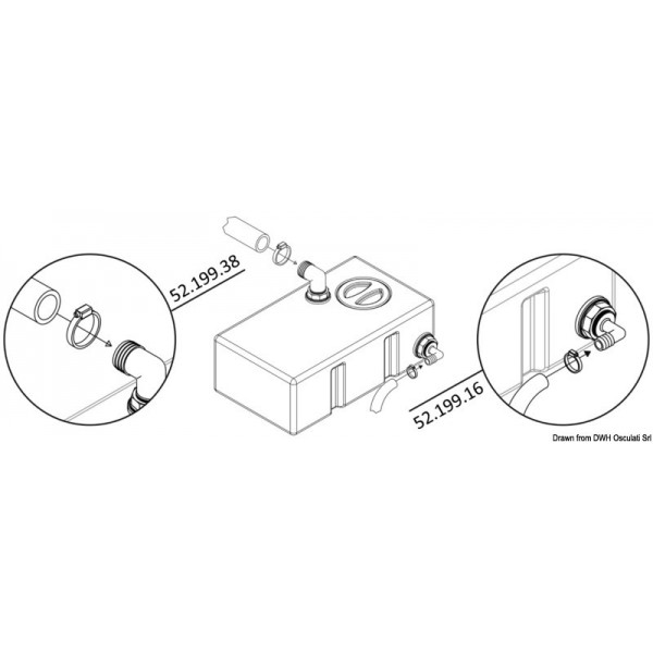 Anschluss für starren Wassertank Ø 16 mm - N°2 - comptoirnautique.com