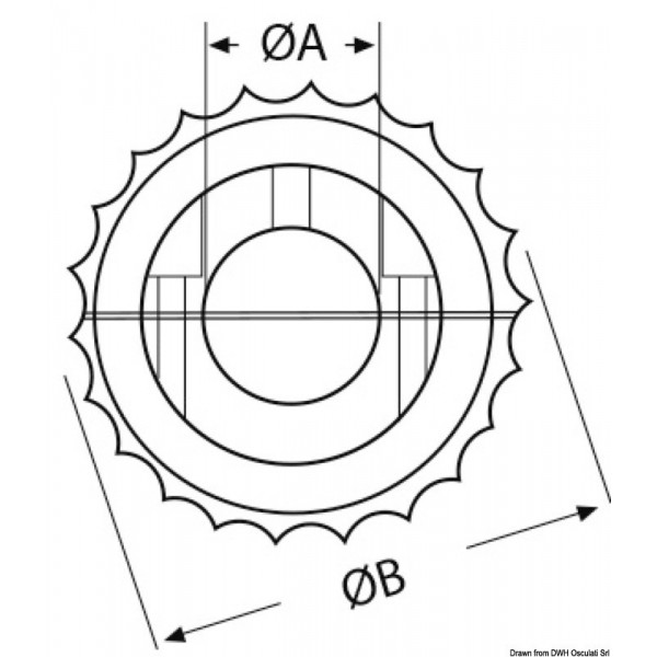 Corte-eixo de aço inoxidável Ø 31,75 mm Ø externo 80 mm - N°2 - comptoirnautique.com