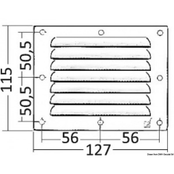 Grille aération - 115x127 mm - N°2 - comptoirnautique.com