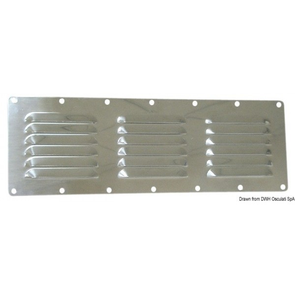 Griglia di ventilazione in acciaio inox - 128x232 mm - N°1 - comptoirnautique.com
