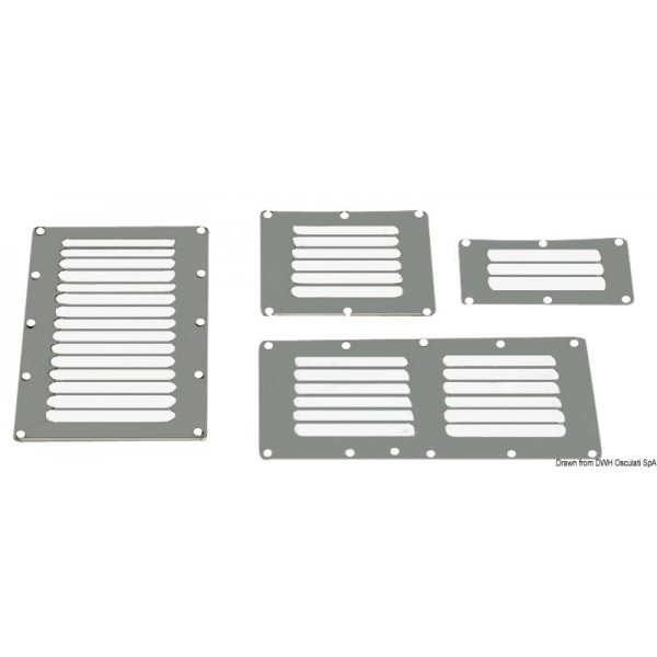 Stainless steel ventilation grille + insect screen - 67x127 mm - N°3 - comptoirnautique.com