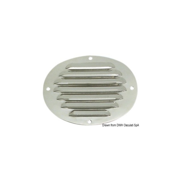 Griglia di ventilazione ovale in acciaio inox - 116 x 128 mm - N°1 - comptoirnautique.com