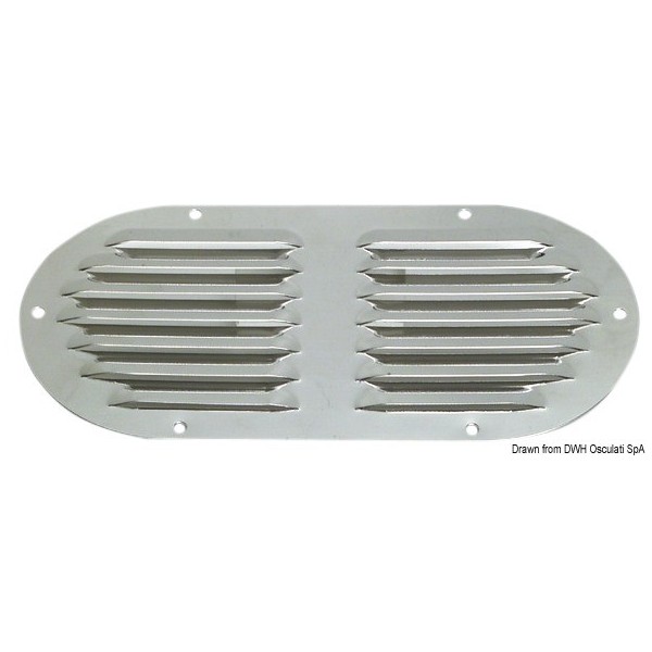 - Rejilla de ventilación ovalada de acero inoxidable 235 x 118 mm - N°1 - comptoirnautique.com