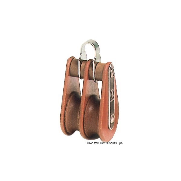 Puleggia doppia Tufnol HYE TB 12x43mm  - N°1 - comptoirnautique.com