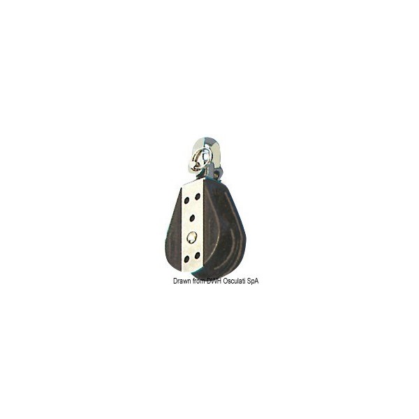 Puleggia singola a sfere fissa/rotante 14x76 mm - N°1 - comptoirnautique.com