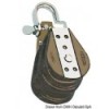 Double ball-bearing pulley with 6x22mm shackle - N°1 - comptoirnautique.com