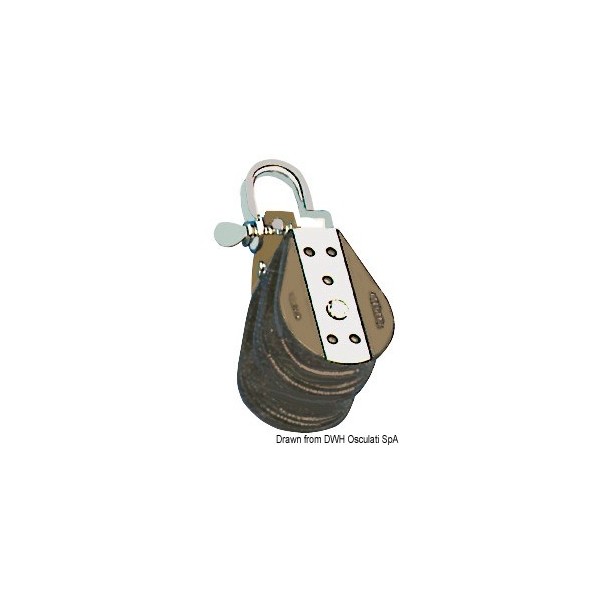 Puleggia a doppio cuscinetto a sfera con grillo da 10x38 mm - N°1 - comptoirnautique.com