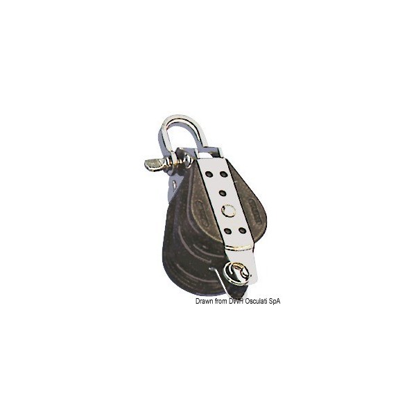 Puleggia a sfere con anello 10x38 mm a doppio grillo - N°1 - comptoirnautique.com