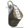 Triple ball-bearing pulley with 6x22mm shackle