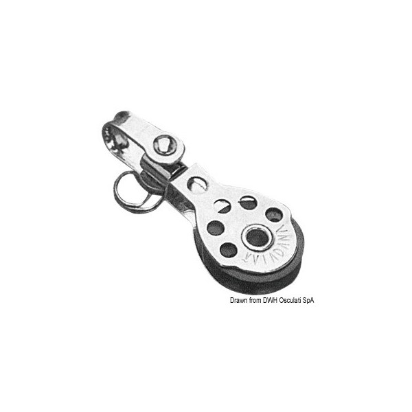 Mini single pulley with swivel 6x25 - N°1 - comptoirnautique.com