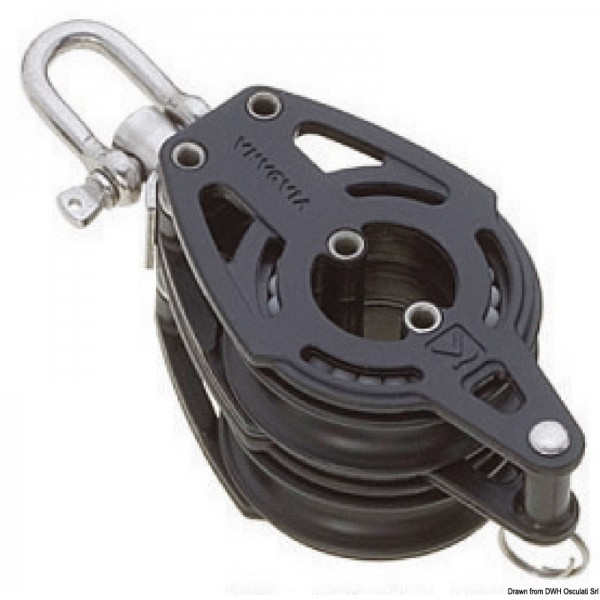 Puleggia doppia (testa universale) con anello B - N°1 - comptoirnautique.com
