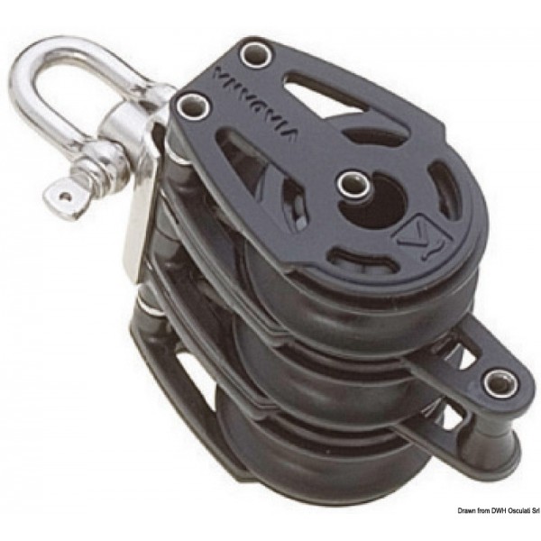 Triple pulley (universal head) with ring A - N°1 - comptoirnautique.com