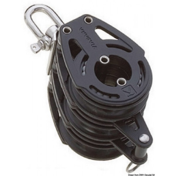 Triple pulley (universal head) with ring B - N°1 - comptoirnautique.com