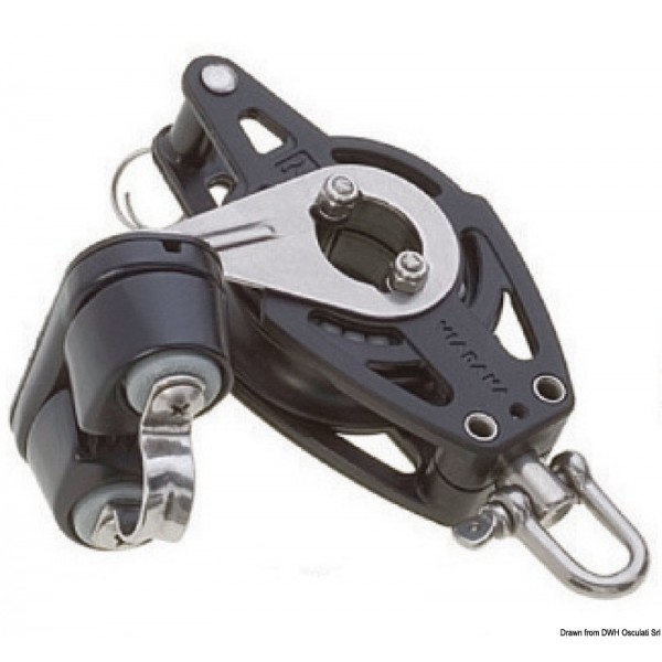 Single pulley with ring and B-clip - N°1 - comptoirnautique.com