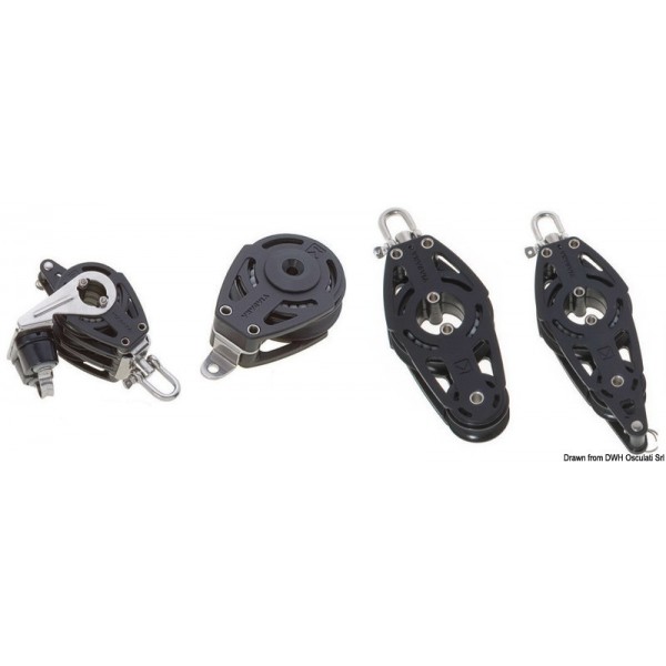 Triple pulley with ringot and B-clip - N°1 - comptoirnautique.com