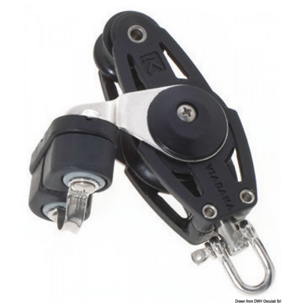 Double fiddle pulley with ringot A - N°1 - comptoirnautique.com