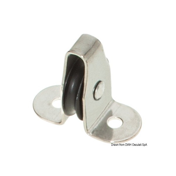 Piccola puleggia verticale in alluminio da 2,5 mm in acciaio inox - N°1 - comptoirnautique.com