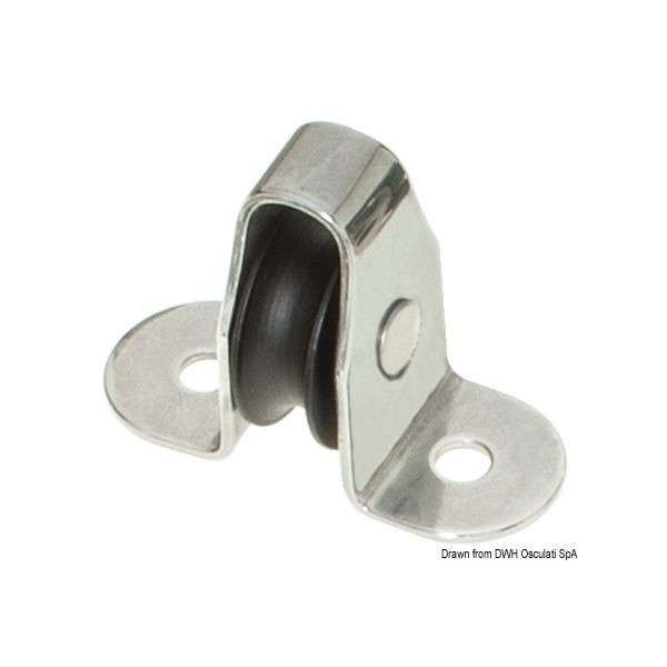 Piccola puleggia verticale in alluminio da 4 mm in acciaio inox - N°1 - comptoirnautique.com