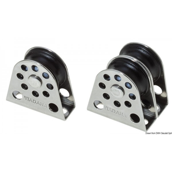 Polia vertical simples para extremidades de 6 mm - N°1 - comptoirnautique.com