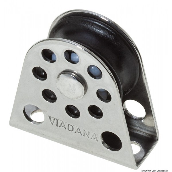 Puleggia verticale singola Ø 28 mm 4 mm estremità - N°1 - comptoirnautique.com