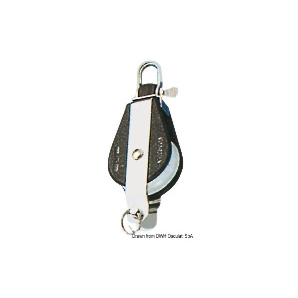 Poulie simple ringot attache fixe ou tournante A  - N°1 - comptoirnautique.com