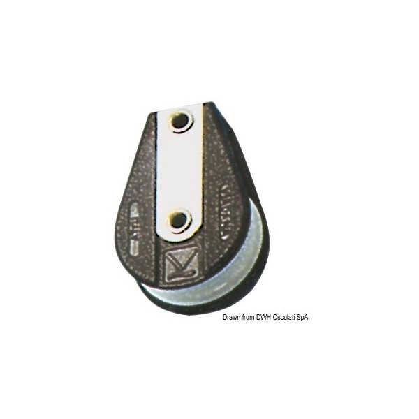 Single pulley with flat base A - N°1 - comptoirnautique.com