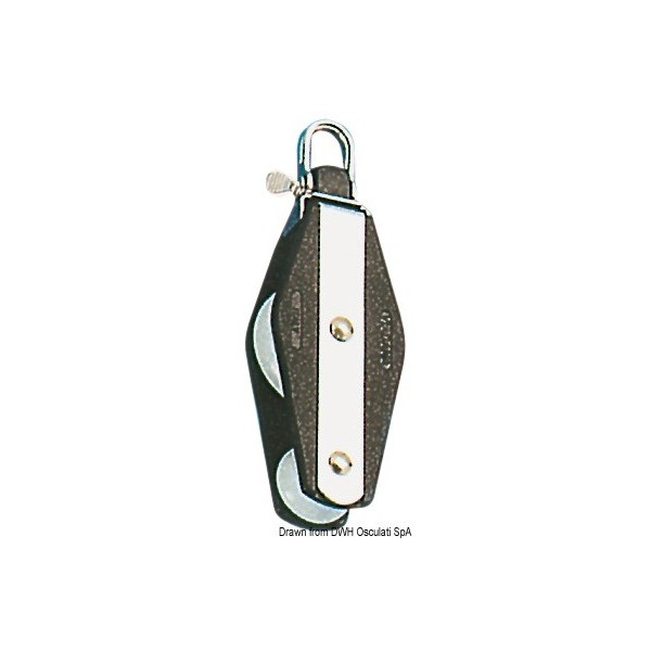 Double violin pulley with universal head A - N°1 - comptoirnautique.com