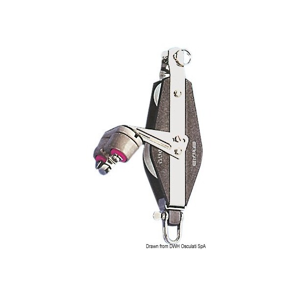 Carrucola doppia con clip a C con ringot - N°1 - comptoirnautique.com