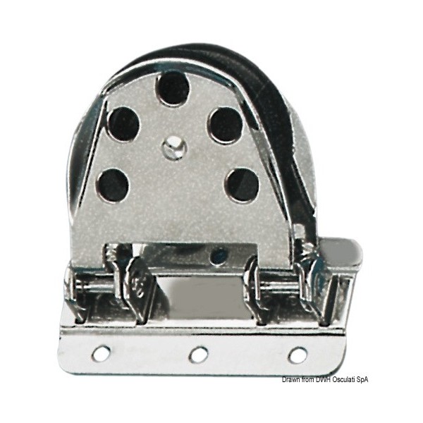 Puleggia di rinvio inclinabile in acciaio inox da 10/12 mm - N°1 - comptoirnautique.com