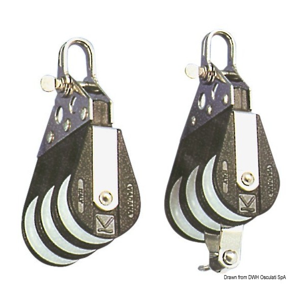 Triple fixed head pulley A - N°1 - comptoirnautique.com