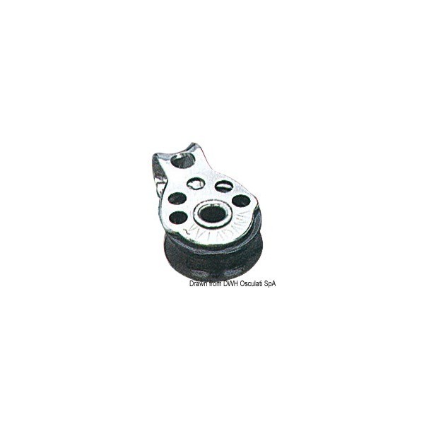 Mini puleggia singola in acciaio inox 17x5 - N°1 - comptoirnautique.com