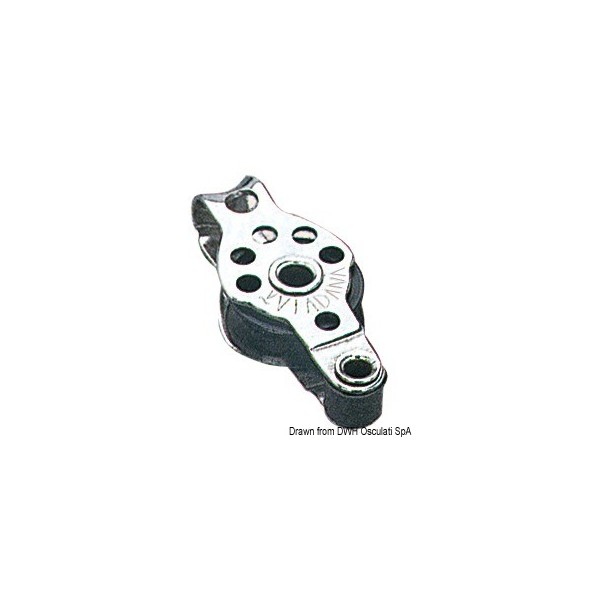 Mini puleggia singola in acciaio inox con anello 17x5 - N°1 - comptoirnautique.com