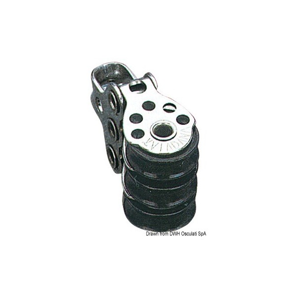 Mini puleggia tripla 17x5 in acciaio inox - N°1 - comptoirnautique.com