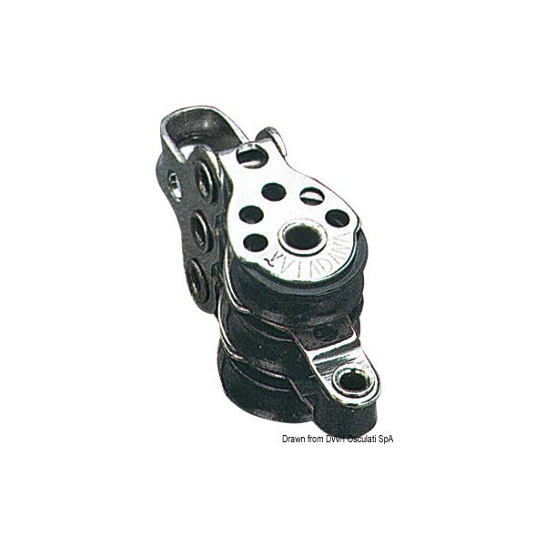 Mini puleggia tripla con anello in acciaio inox 17x5 - N°1 - comptoirnautique.com