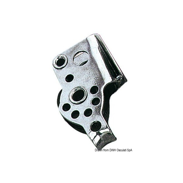 Puleggia singola in acciaio inox con anello e morsetto 17x5 - N°1 - comptoirnautique.com
