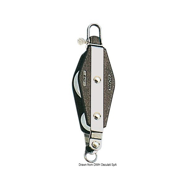 Puleggia Plastinox doppia 8x34 con ghiera - N°1 - comptoirnautique.com