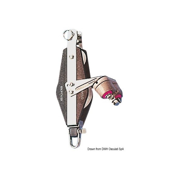 Carrucola doppia Plastinox 10x45 con cuneo e ghiera - N°1 - comptoirnautique.com